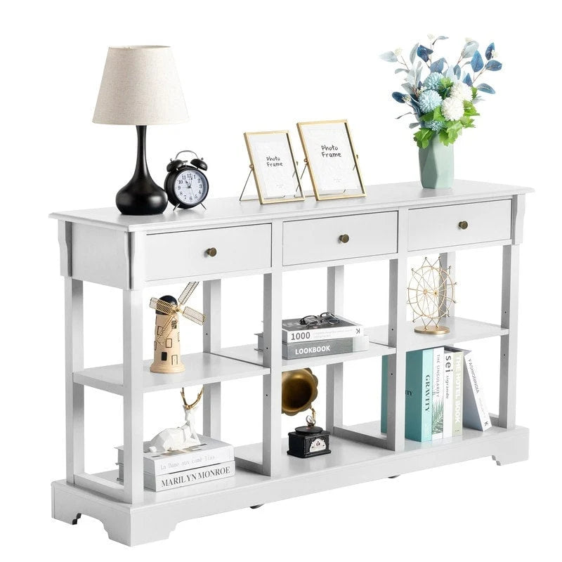 Console avec grand espace de rangement pour entrée de salon