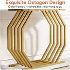 Console dorée, Table d'entrée en faux marbre, Table basse étroite avec base géométrique en métal, Table d'appoint moderne de 101,6 cm