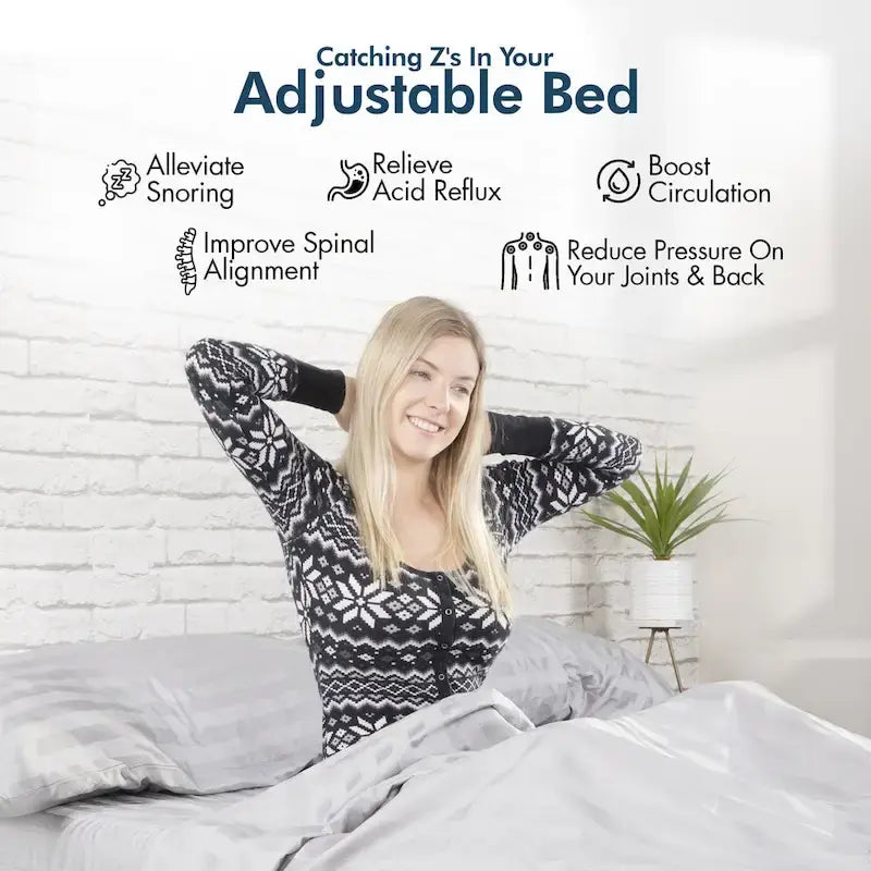 Sommier Réglable Renanim Zero Gravity avec Matelas en Mousse à Mémoire de Forme 12", Double Massage, USB, Éclairage Sous Lit, Télécommande, Contrôle par Application