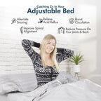 Sommier Réglable Renanim Zero Gravity avec Matelas en Mousse à Mémoire de Forme 12", Double Massage, USB, Éclairage Sous Lit, Télécommande, Contrôle par Application