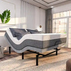 Sommier Réglable Renanim Zero Gravity avec Matelas en Mousse à Mémoire de Forme 12", Double Massage, USB, Éclairage Sous Lit, Télécommande, Contrôle par Application