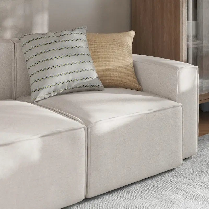 Canapé sectionnel modulaire contemporain, élément d'angle droit avec accoudoir