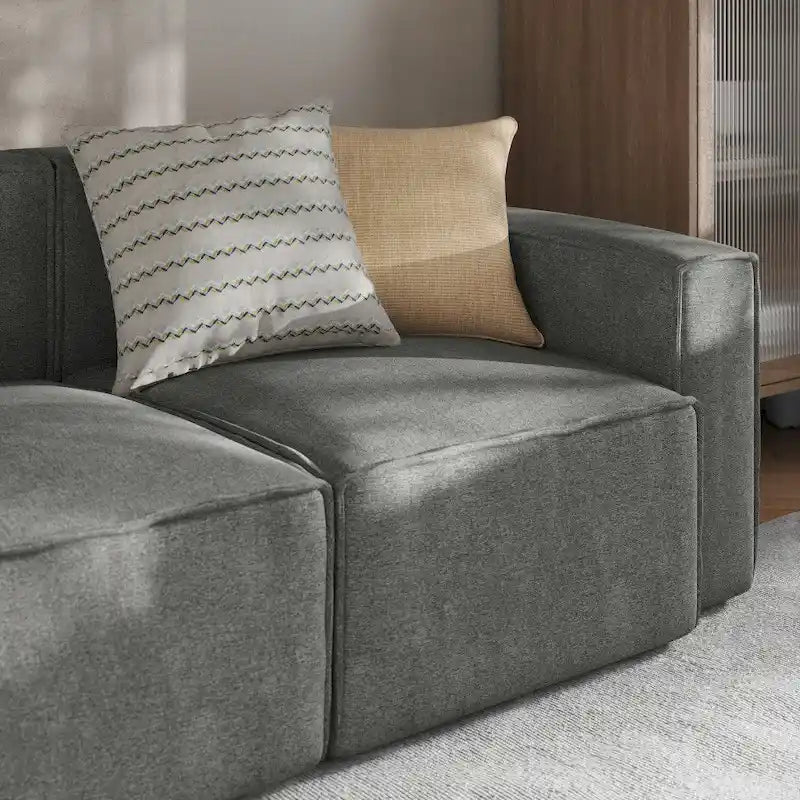 Canapé sectionnel modulaire contemporain, élément d'angle droit avec accoudoir