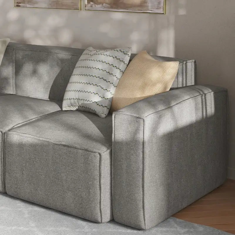 Canapé sectionnel modulaire contemporain, élément d'angle droit avec accoudoir
