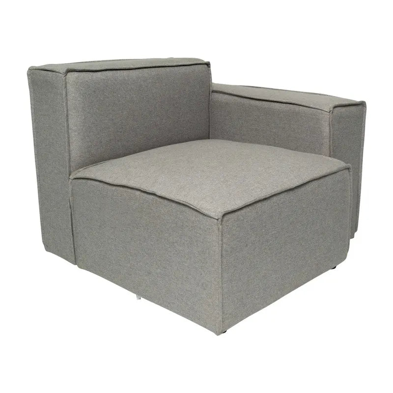 Canapé sectionnel modulaire contemporain, élément d'angle droit avec accoudoir