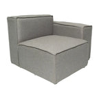 Canapé sectionnel modulaire contemporain, élément d'angle droit avec accoudoir