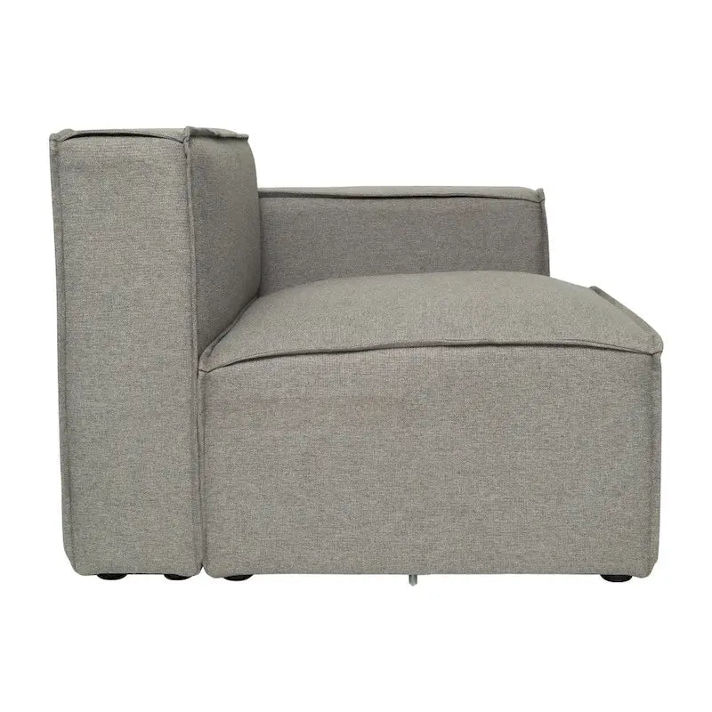 Canapé sectionnel modulaire contemporain, élément d'angle droit avec accoudoir