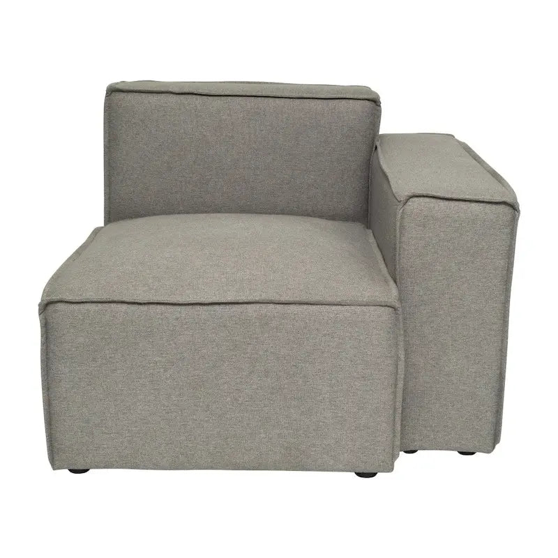 Canapé sectionnel modulaire contemporain, élément d'angle droit avec accoudoir