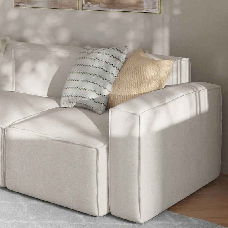 Canapé sectionnel modulaire contemporain, élément d'angle droit avec accoudoir