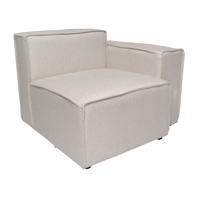 Canapé sectionnel modulaire contemporain, élément d'angle droit avec accoudoir