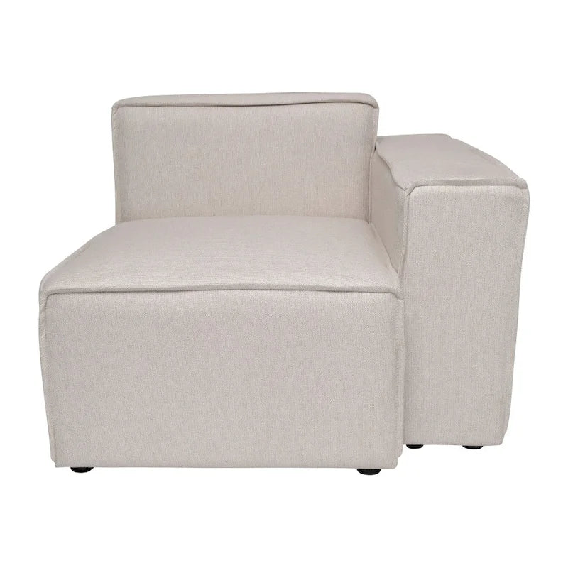 Canapé sectionnel modulaire contemporain, élément d'angle droit avec accoudoir