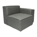Canapé sectionnel modulaire contemporain, élément d'angle droit avec accoudoir