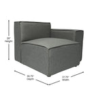 Canapé sectionnel modulaire contemporain, élément d'angle droit avec accoudoir