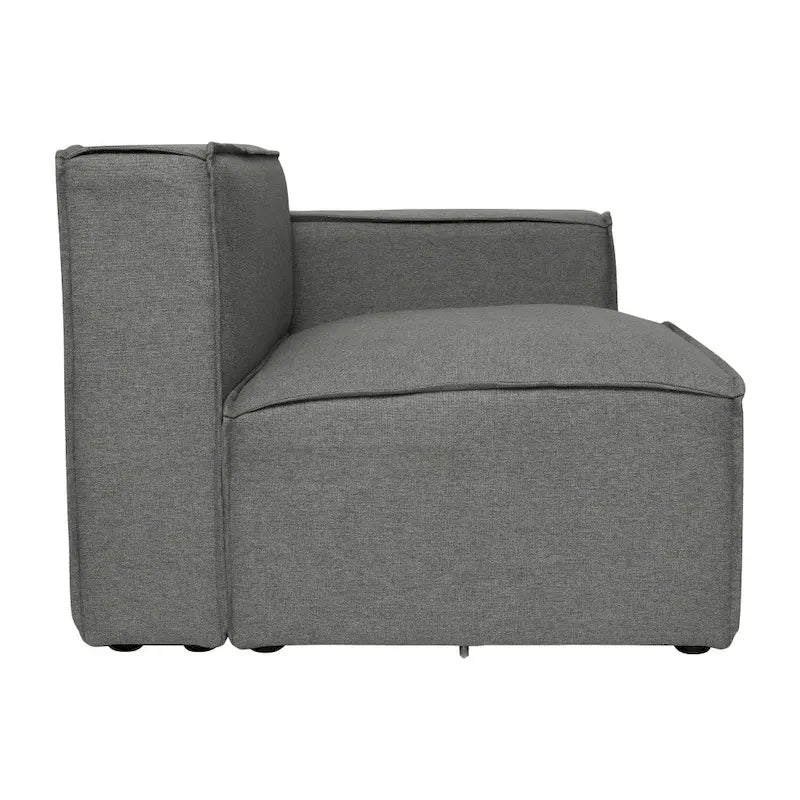 Canapé sectionnel modulaire contemporain, élément d'angle droit avec accoudoir