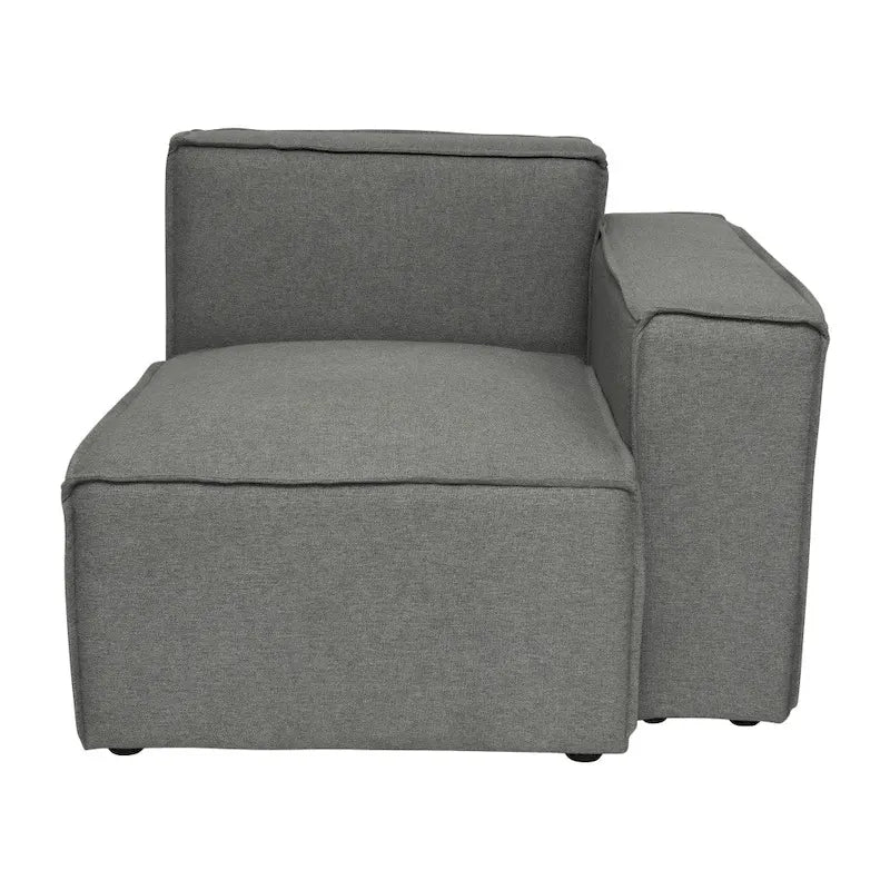 Canapé sectionnel modulaire contemporain, élément d'angle droit avec accoudoir