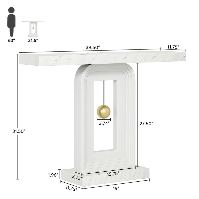 39,5 pouces Table console étroite de couloir pour entrée