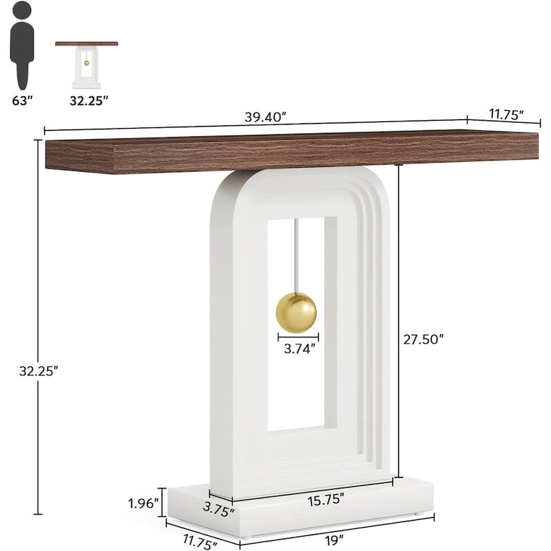 39,5 pouces Table console étroite de couloir pour entrée