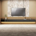 Meuble TV flottant LED Meuble de Divertissement pour Maison et Bureau 2 Pièces