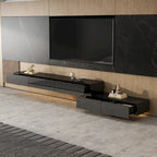 Meuble TV flottant LED Meuble de Divertissement pour Maison et Bureau 2 Pièces