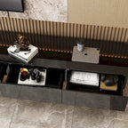 Meuble TV flottant LED Meuble de Divertissement pour Maison et Bureau 2 Pièces