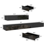 Meuble TV flottant LED Meuble de Divertissement pour Maison et Bureau 2 Pièces