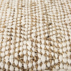 Mercana Ekani Pouf Carré en Coton Crème et Beige