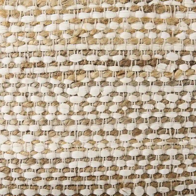 Mercana Ekani Pouf Carré en Coton Crème et Beige