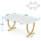 Table à manger rectangulaire blanche de 160 cm pour 4 à 6 personnes