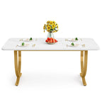 Table à manger rectangulaire blanche de 160 cm pour 4 à 6 personnes