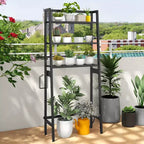 Étagère de rangement Costway 3 niveaux pour toilettes, autoportante, avec 2 crochets latéraux, blanc/noir