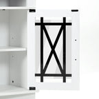 Meuble TV Moasis 150 cm avec 2 portes et lumières LED, pour téléviseurs jusqu'à 70 pouces