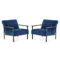 MCombo lot de 2 fauteuils d'appoint modernes et ergonomiques pour salon, Chenille, HQ417
