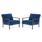 MCombo lot de 2 fauteuils d'appoint modernes et ergonomiques pour salon, Chenille, HQ417