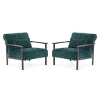MCombo lot de 2 fauteuils d'appoint modernes et ergonomiques pour salon, Chenille, HQ417