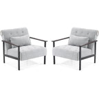 MCombo lot de 2 fauteuils d'appoint modernes et ergonomiques pour salon, Chenille, HQ417