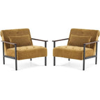 MCombo lot de 2 fauteuils d'appoint modernes et ergonomiques pour salon, Chenille, HQ417