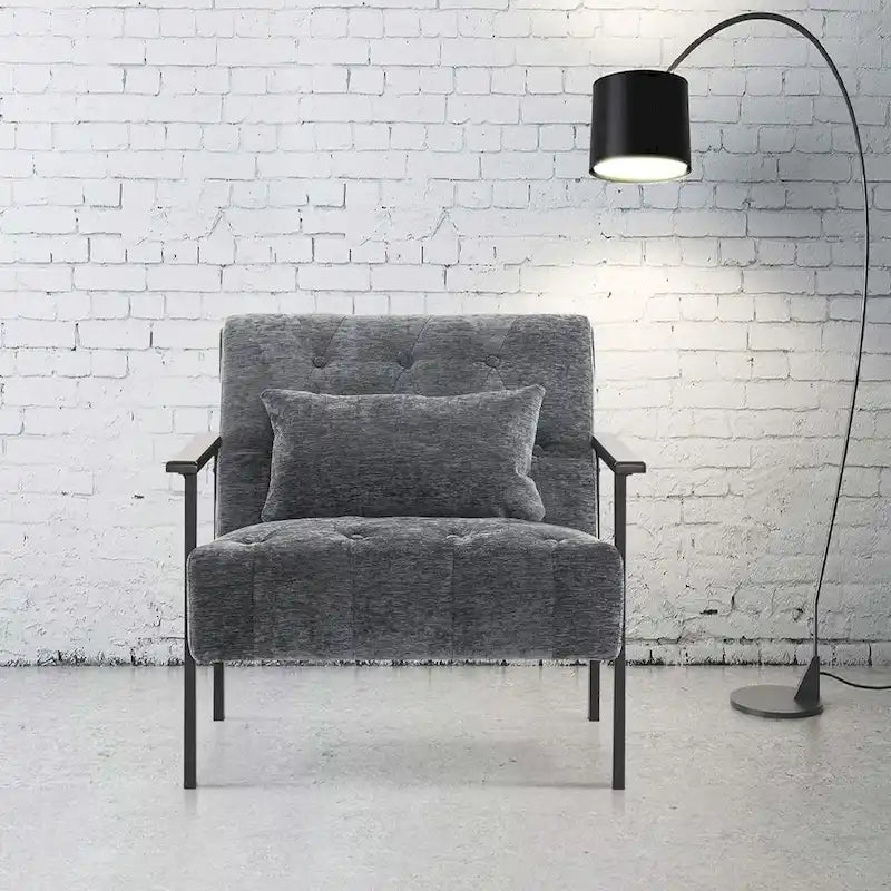 MCombo lot de 2 fauteuils d'appoint modernes et ergonomiques pour salon, Chenille, HQ417