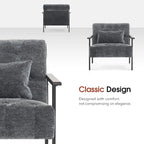 MCombo lot de 2 fauteuils d'appoint modernes et ergonomiques pour salon, Chenille, HQ417