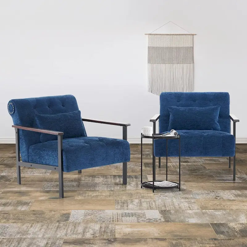 MCombo lot de 2 fauteuils d'appoint modernes et ergonomiques pour salon, Chenille, HQ417