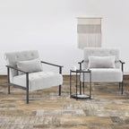 MCombo lot de 2 fauteuils d'appoint modernes et ergonomiques pour salon, Chenille, HQ417