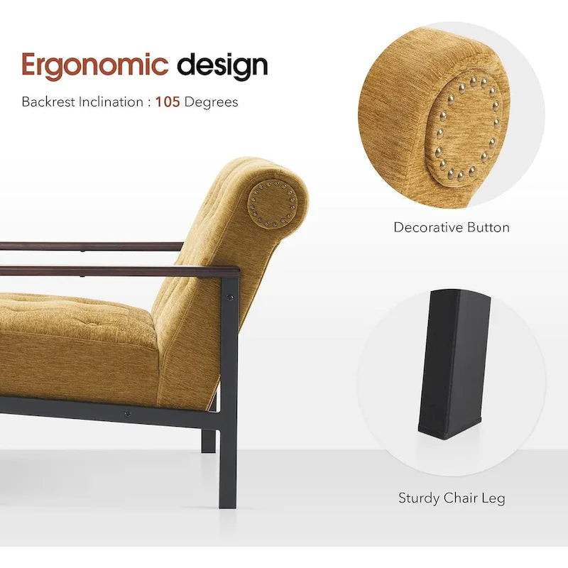 MCombo lot de 2 fauteuils d'appoint modernes et ergonomiques pour salon, Chenille, HQ417