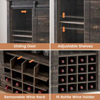 Buffet de bar à vin de ferme avec 16 porte-bouteilles - 40 P x 120 L x 88 H cm