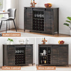 Buffet de bar à vin de ferme avec 16 porte-bouteilles - 40 P x 120 L x 88 H cm