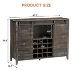 Buffet de bar à vin de ferme avec 16 porte-bouteilles - 40 P x 120 L x 88 H cm