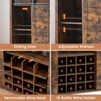 Buffet de bar à vin de ferme avec 16 porte-bouteilles - 40 P x 120 L x 88 H cm