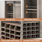 Buffet de bar à vin de ferme avec 16 porte-bouteilles - 40 P x 120 L x 88 H cm