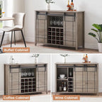 Buffet de bar à vin de ferme avec 16 porte-bouteilles - 40 P x 120 L x 88 H cm