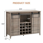 Buffet de bar à vin de ferme avec 16 porte-bouteilles - 40 P x 120 L x 88 H cm