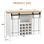 Buffet de bar à vin de ferme avec 16 porte-bouteilles - 40 P x 120 L x 88 H cm