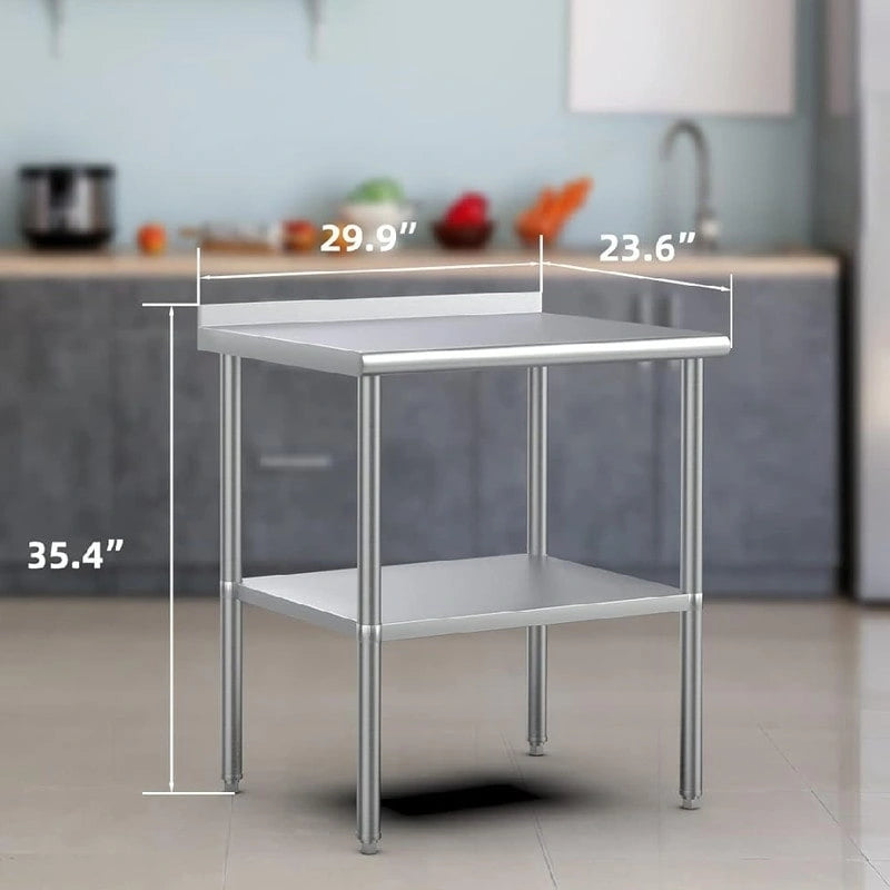 Table de préparation commerciale réglable en acier inoxydable